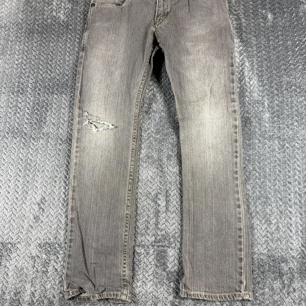Levis 511‎ Jeans Mens 27x27 Grey Slim Fit Stretch Denim Mid Rise Distressed